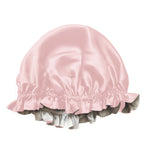 Gorro de dormir en seda de morera de doble cara rosa