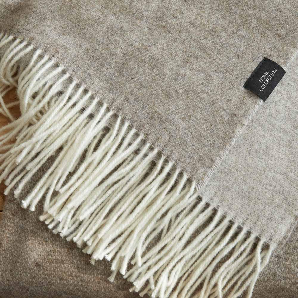 Manta Gourette bicolor de pura lana merino y cashmere - Label Naturel
