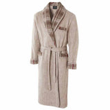 Men's Pyrenees wool dressing gown with tartan collar Label Naturel Sahara (10/11) / XL declassified - MS304