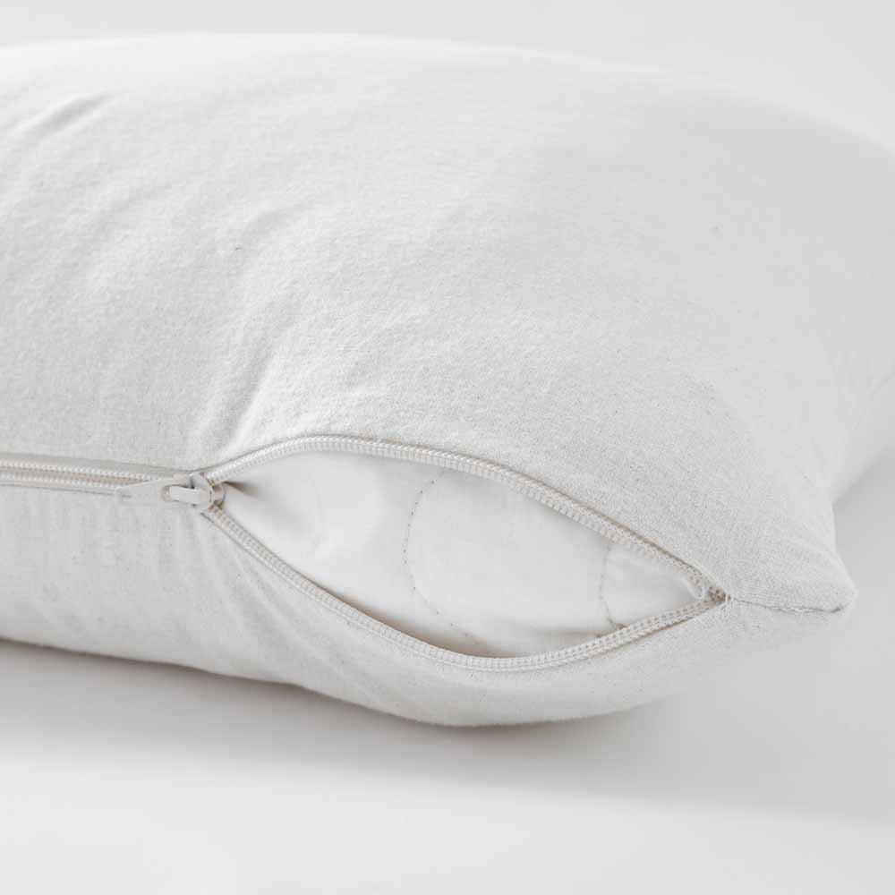 100% organic cotton flannel pillow protector White - Label Naturel