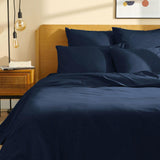 Flat sheet pure organic cotton satin Signature Navy Blue / 180X290 declassified - LN075