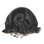 Gorro de dormir en seda de morera de doble cara antracita