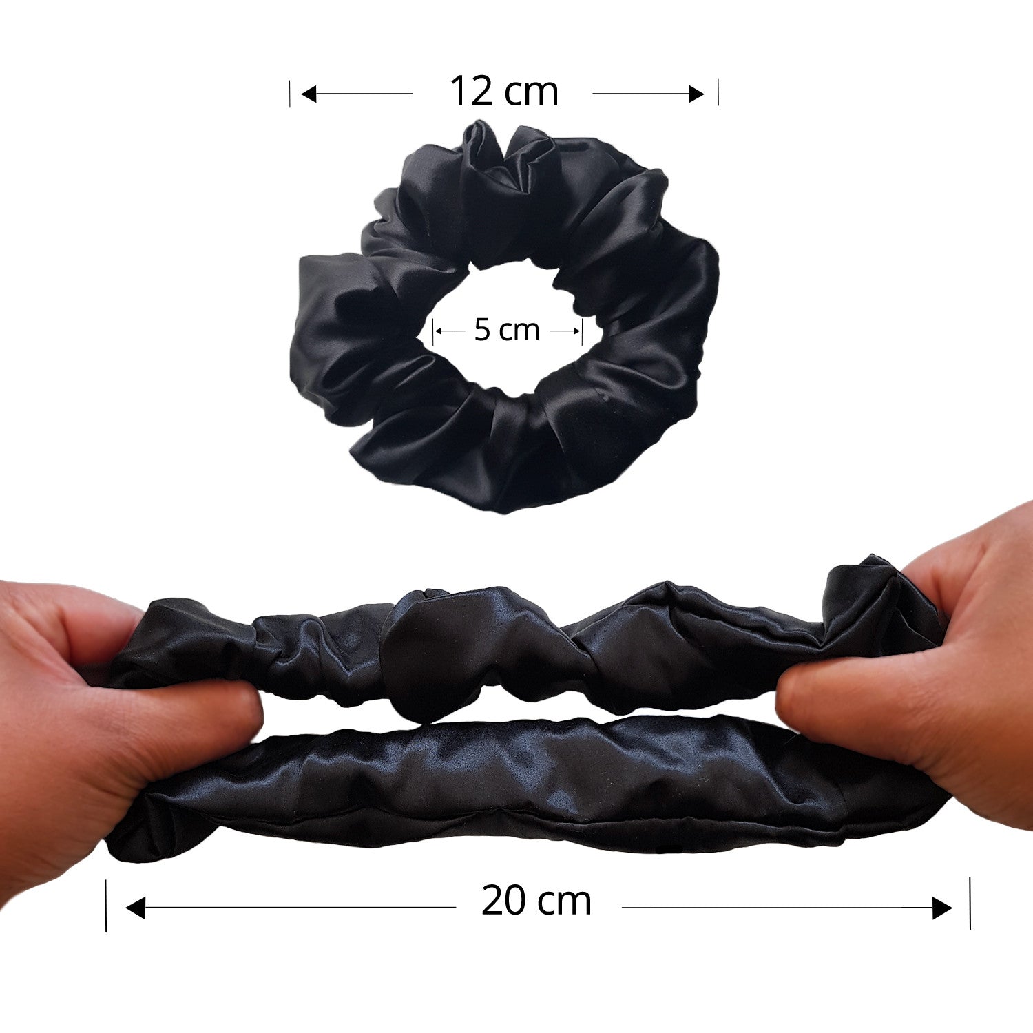 Medidas del scrunchie de seda
