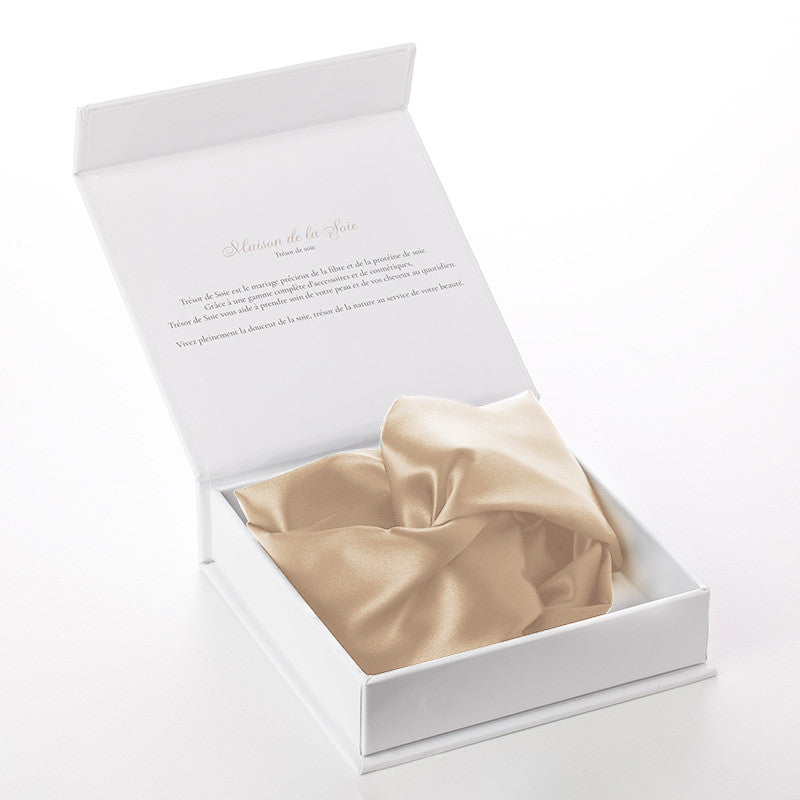 Silk headband Trésor de Soie caramel box