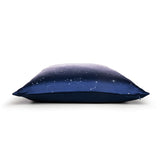 Funda de almohada de seda con estampado de constelaciones y cremallera