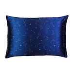 Funda de almohada de seda con estampado de constelaciones