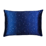 Funda de almohada de seda con estampado de constelaciones