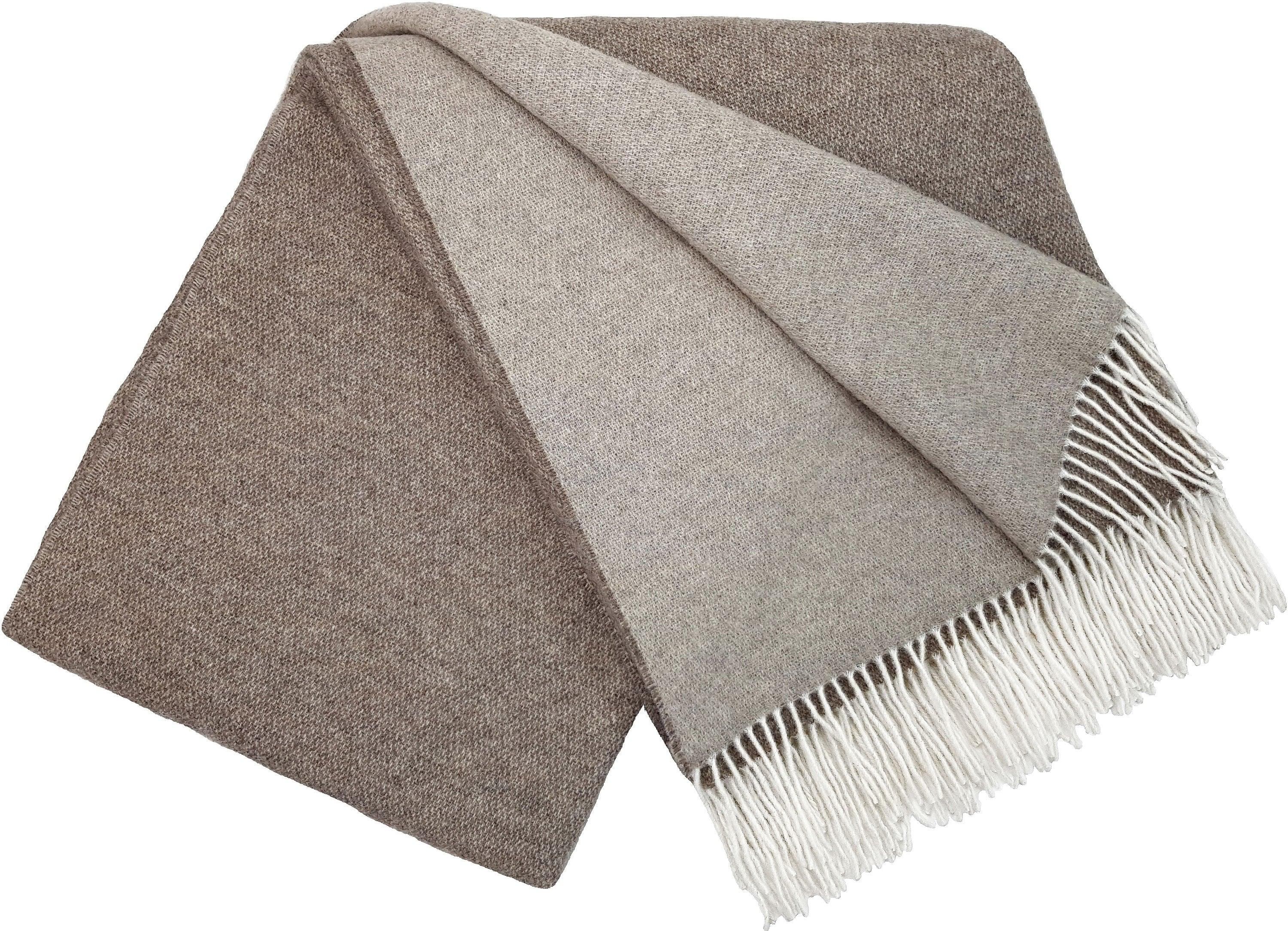 Manta Gourette bicolor de pura lana merino y cashmere - Label Naturel