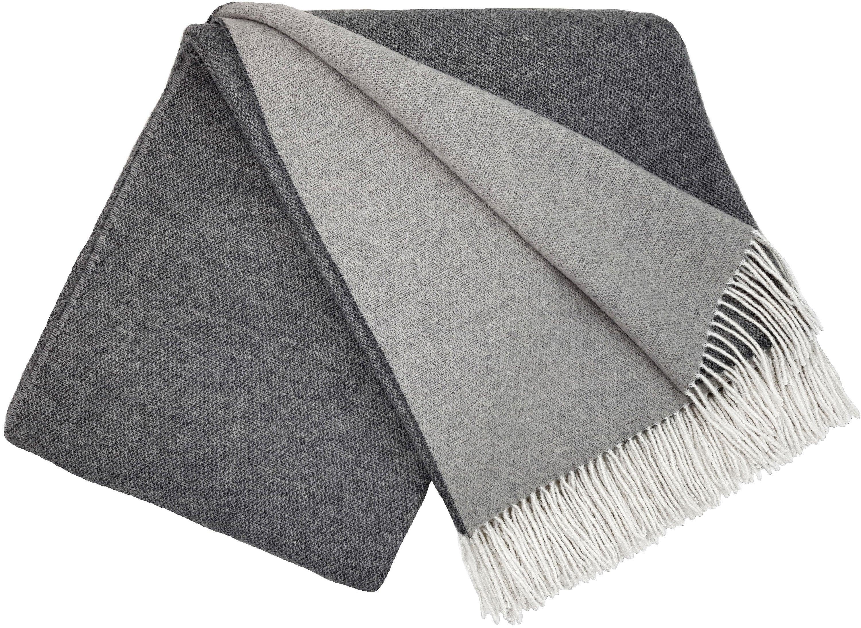 Manta Gourette bicolor de pura lana merino y cashmere - Label Naturel