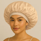 Silk night cap with wide elastic