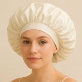 Silk night cap with wide elastic