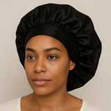 Silk night cap with wide elastic