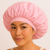 Silk night cap with wide elastic