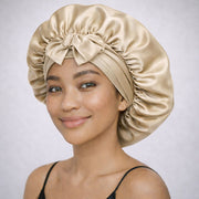 Gorro de dormir en seda XL con lazos ajustables