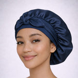 Silk night cap with adjustable ties