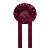 Silk night cap with adjustable ties