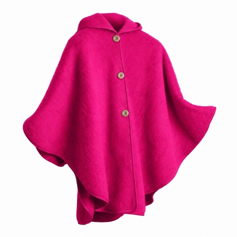 Hooded cape with pockets 100% Pyrenees wool