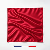 Red silk square made in France