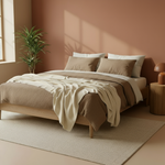 Blanket cream in a warm room