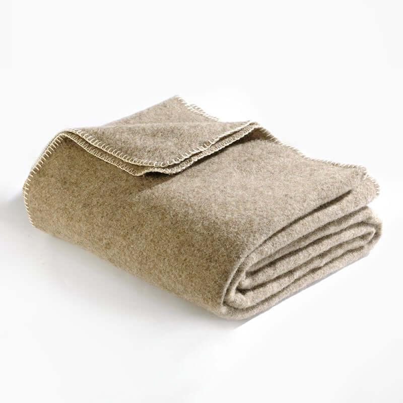 Pure ecological wool blanket 400g plain - Label Naturel