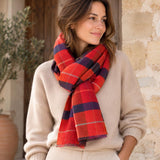 Organic cotton checked scarf made in France