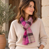 Organic cotton checked scarf made in France