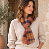 Organic cotton checked scarf made in France
