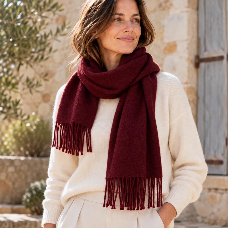 Écharpe en laine mérinos fabriquée en France