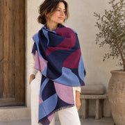 Organic cotton stole with graphic pattern made in France