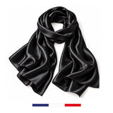 Foulard en soie Noir confectionné en France