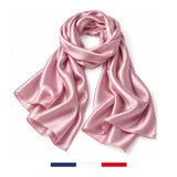 Foulard en soie Rose confectionné en France