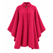 Großer Poncho mit Strickkragen, 100 % Pyrenäenwolle