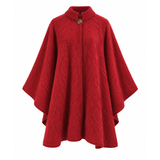 Large poncho with knit collar, 100% Pyrenees wool
