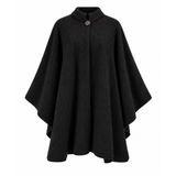 Large poncho with knit collar, 100% Pyrenees wool