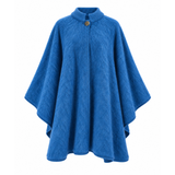 Large poncho with knit collar, 100% Pyrenees wool