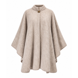 Large poncho with knit collar, 100% Pyrenees wool