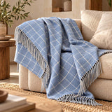 Plaid pure laine Mérinos & Cachemire Ossau carreaux