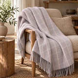 Plaid pure laine Mérinos & Cachemire Ossau carreaux