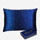 Funda de almohada de seda con estampado de constelaciones - Maison de la soie