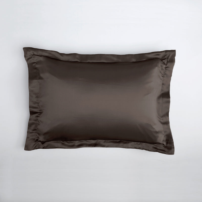 Silk pillowcase with ruffle 19 mommes - Maison de la soie