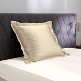 Silk pillowcase with ruffle 19 mommes - Maison de la soie