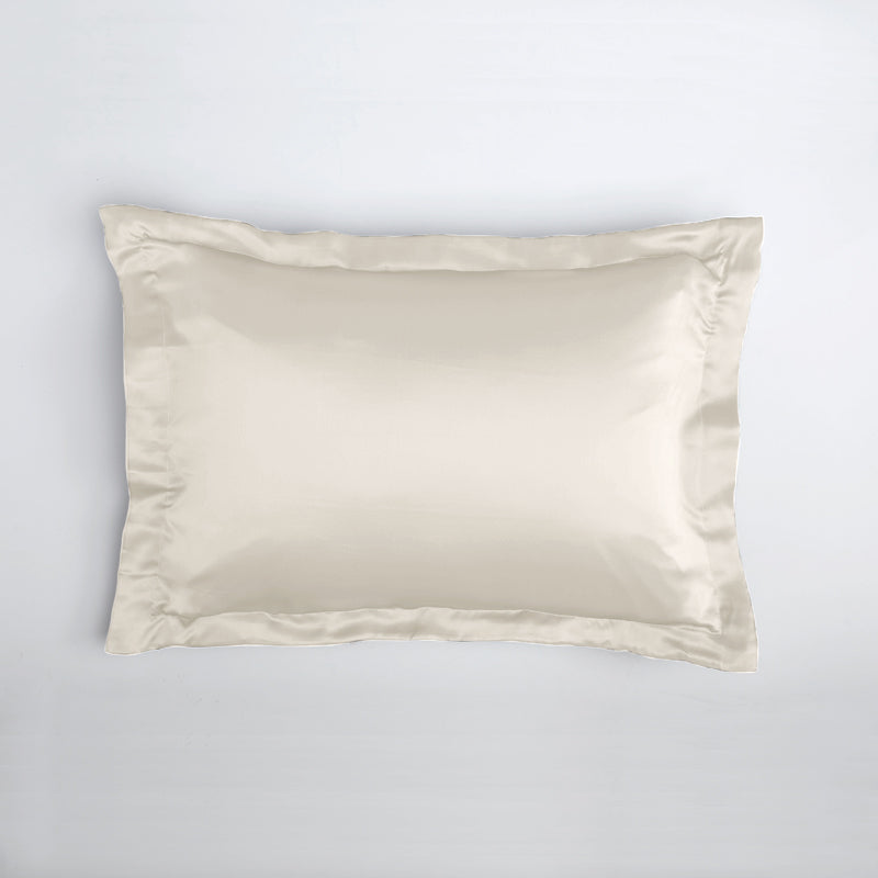 Silk pillowcase with ruffle 19 mommes - Maison de la soie