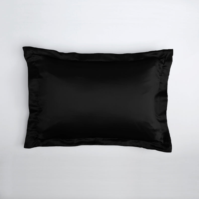 Silk pillowcase with ruffle 19 mommes - Maison de la soie