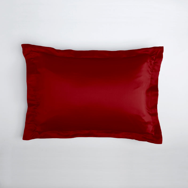 Silk pillowcase with ruffle 19 mommes - Maison de la soie