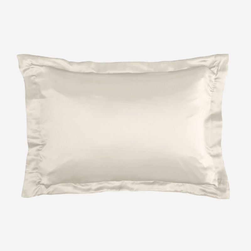 Silk pillowcase with ruffle 19 mommes - Maison de la soie